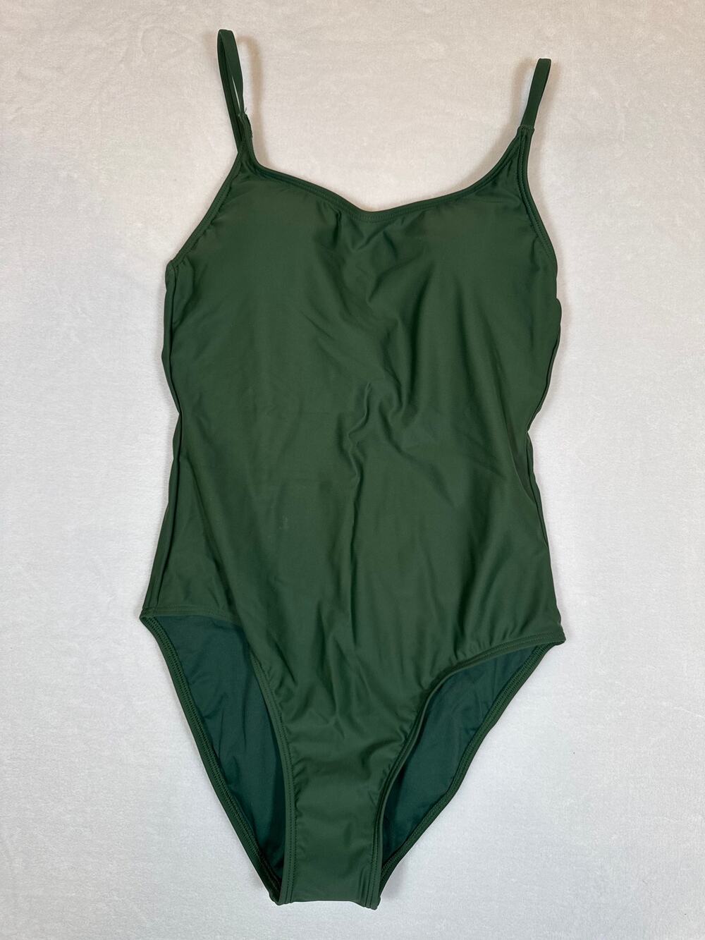 NWT Quince Green Scoop Neck  One Piece Bathing Suit Size Medium